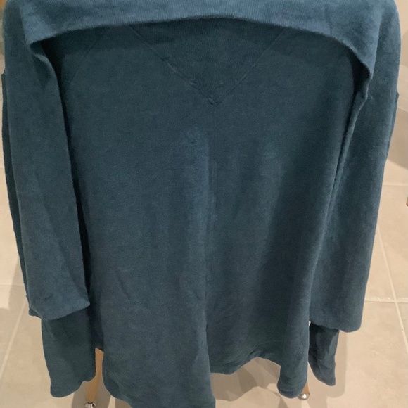 Athleta Nirvana Wear Two Ways Wrap Sweater Dark Vista Teal Heather Size S - Picture 5 of 5
